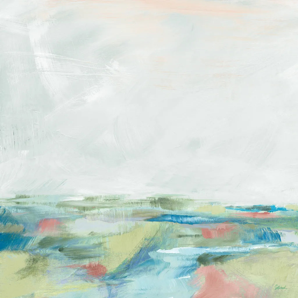 Blue Horizon Sq I by Sue Schlabach. SKU 69558a. Archival Giclee Fine art print for wall decor.