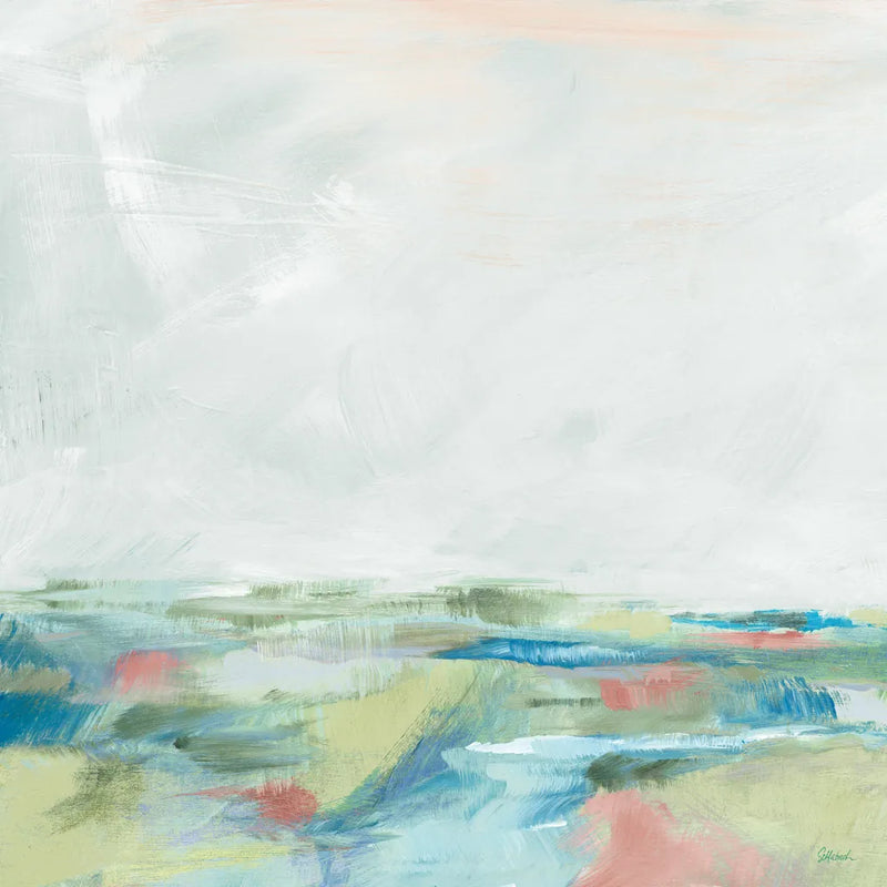 Blue Horizon Sq I by Sue Schlabach. SKU 69558a. Archival Giclee Fine art print for wall decor.