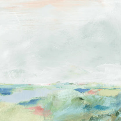 Blue Horizon Sq II by Sue Schlabach. SKU 69559a. Archival Giclee Fine art print for wall decor.