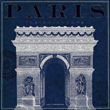 Blueprint Arc de Triomphe by Sue Schlabach. SKU 14902a. Archival Giclee Fine art print for wall decor.