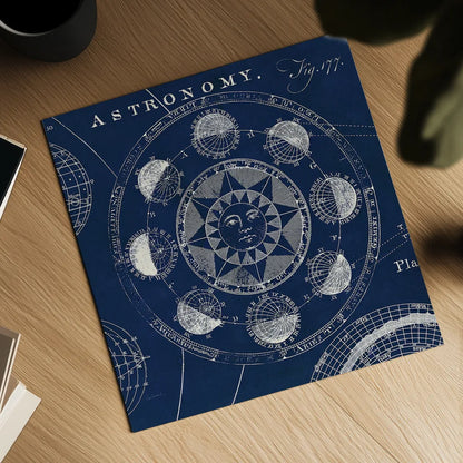 Blueprint Astronomy Crop by Sue Schlabach. Shown as a detailed flat fine art print, highlighting archival giclee quality. Available as an archival giclee rolled canvas, fine art paper, or poster print. SKU 44637a.