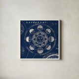 Blueprint Astronomy Crop by Sue Schlabach. Shown in a crisp white glass frame for a clean and minimalist style. Available as an archival giclee rolled canvas, fine art paper, or poster print. SKU 44637a.