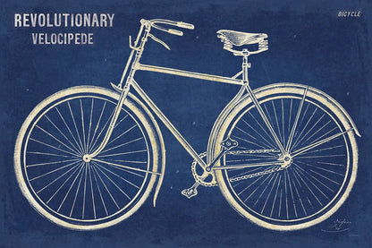 Blueprint Bicycle by Sue Schlabach. SKU 47418i. Archival Giclee Fine art print for wall decor.