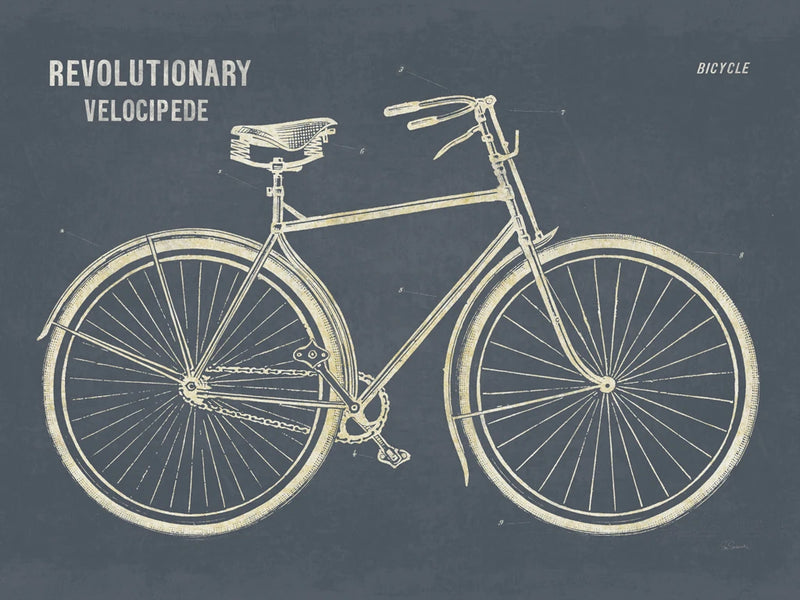 Blueprint Bicycle Flipped Gray by Sue Schlabach