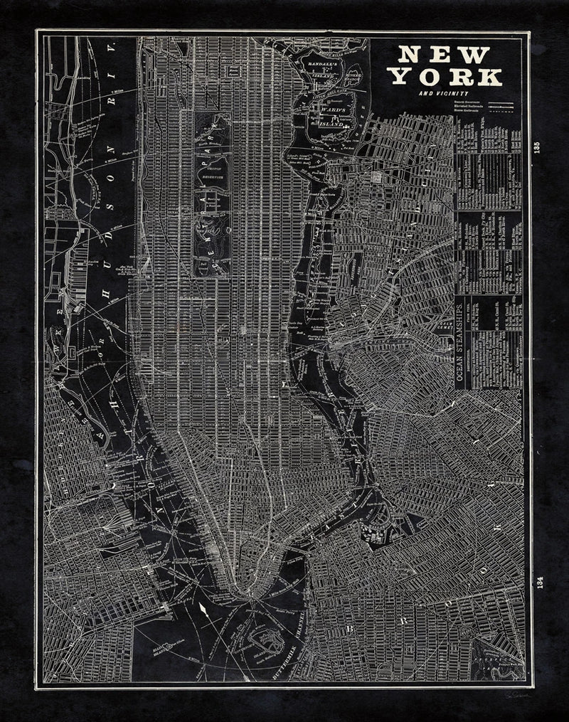Blueprint Map New York by Sue Schlabach