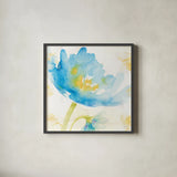 Breeze Bloom II by Sue Schlabach. Shown in a sleek black glass frame for a contemporary gallery look. Available as an archival giclee rolled canvas, fine art paper, or poster print. SKU 20857a.