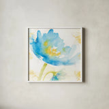 Breeze Bloom II by Sue Schlabach. Shown in a crisp white glass frame for a clean and minimalist style. Available as an archival giclee rolled canvas, fine art paper, or poster print. SKU 20857a.