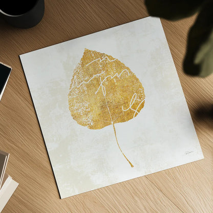 Bronzed Leaf II by Sue Schlabach. Shown as a detailed flat fine art print, highlighting archival giclee quality. Available as an archival giclee rolled canvas, fine art paper, or poster print. SKU 21196a.