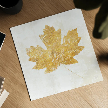 Bronzed Leaf IV by Sue Schlabach. Shown as a detailed flat fine art print, highlighting archival giclee quality. Available as an archival giclee rolled canvas, fine art paper, or poster print. SKU 21198a.