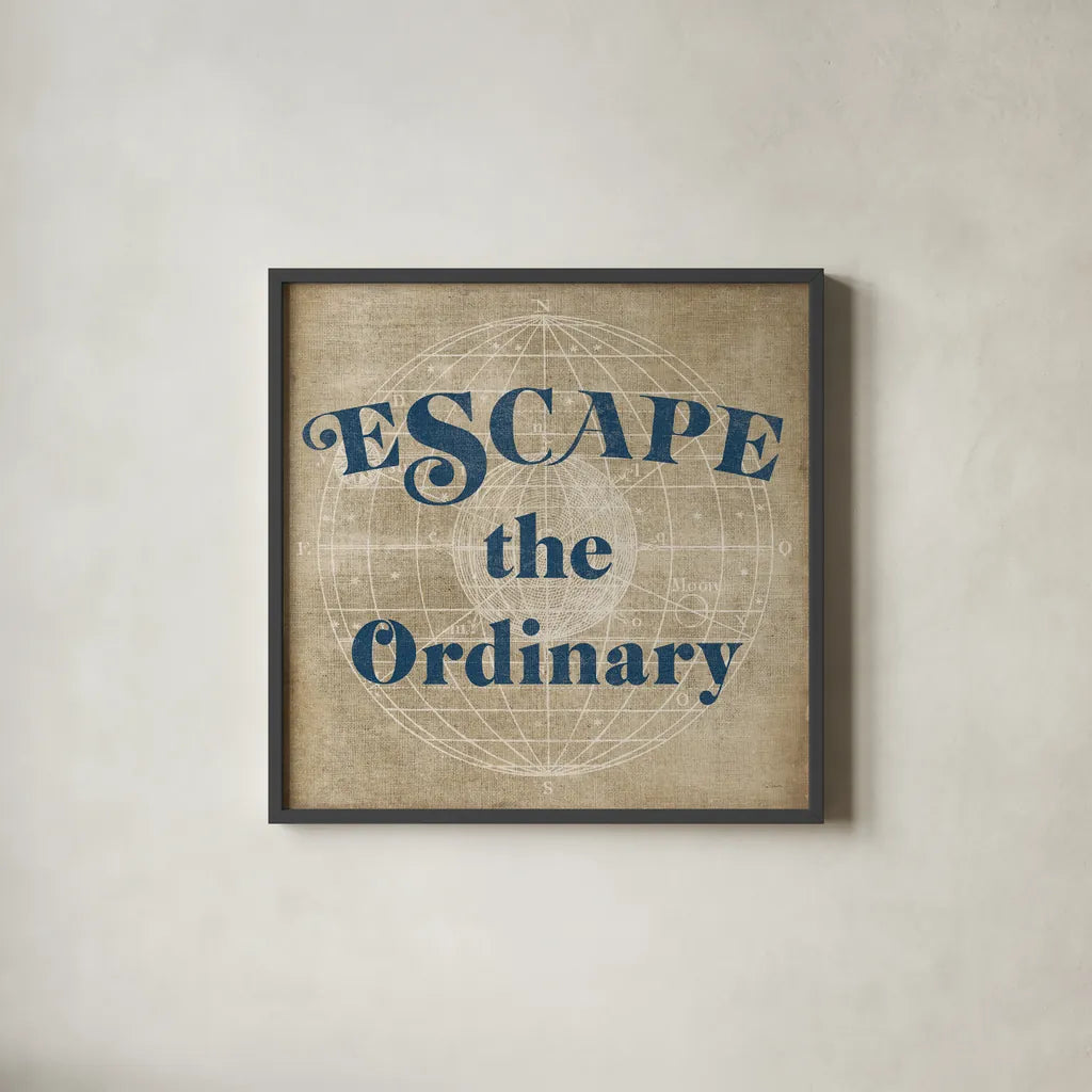 Burlap World Map V by Sue Schlabach. Shown in a sleek black glass frame for a contemporary gallery look. Available as an archival giclee rolled canvas, fine art paper, or poster print. SKU 63691a.