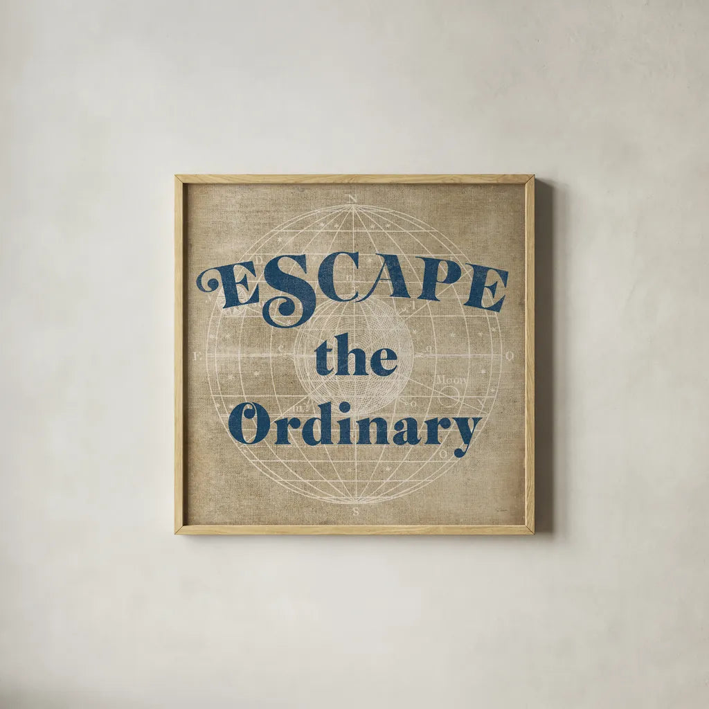 Burlap World Map V by Sue Schlabach. Shown in a natural wood glass frame for a timeless modern aesthetic. Available as an archival giclee rolled canvas, fine art paper, or poster print. SKU 63691a.