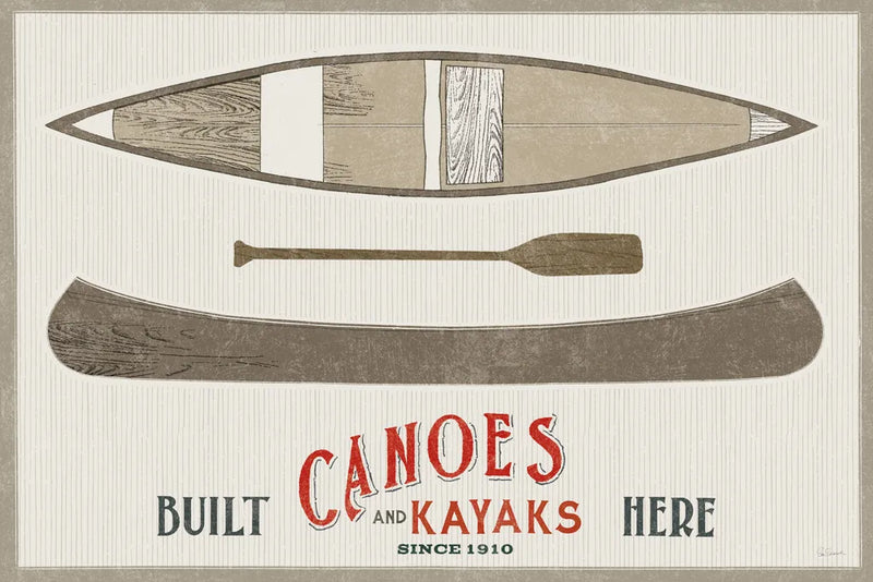 Cabin Life VII Kayak by Sue Schlabach. SKU 53655i. Archival Giclee Fine art print for wall decor.