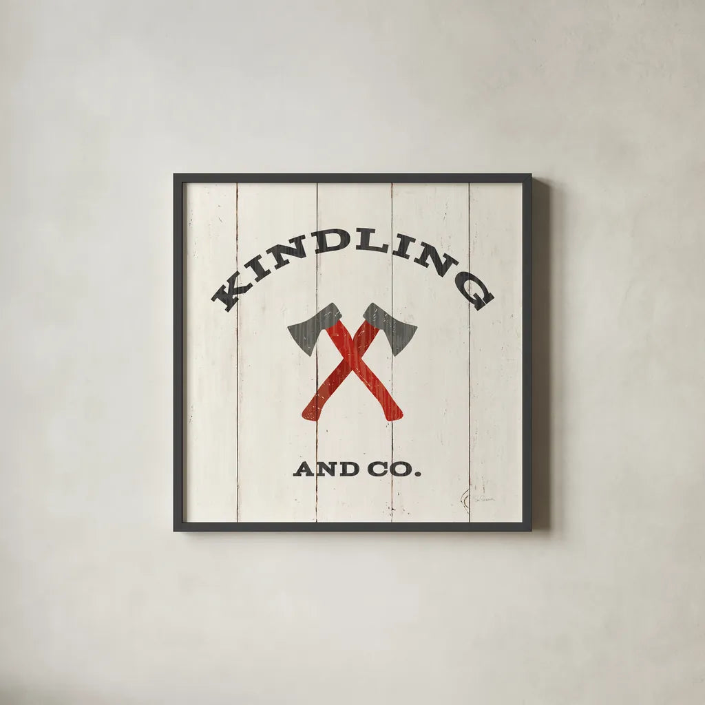 Cabin Life XI Neutral by Sue Schlabach. Shown in a sleek black glass frame for a contemporary gallery look. Available as an archival giclee rolled canvas, fine art paper, or poster print. SKU 56246a.