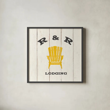 Cabin Life XII Neutral by Sue Schlabach. Shown in a sleek black glass frame for a contemporary gallery look. Available as an archival giclee rolled canvas, fine art paper, or poster print. SKU 56247a.