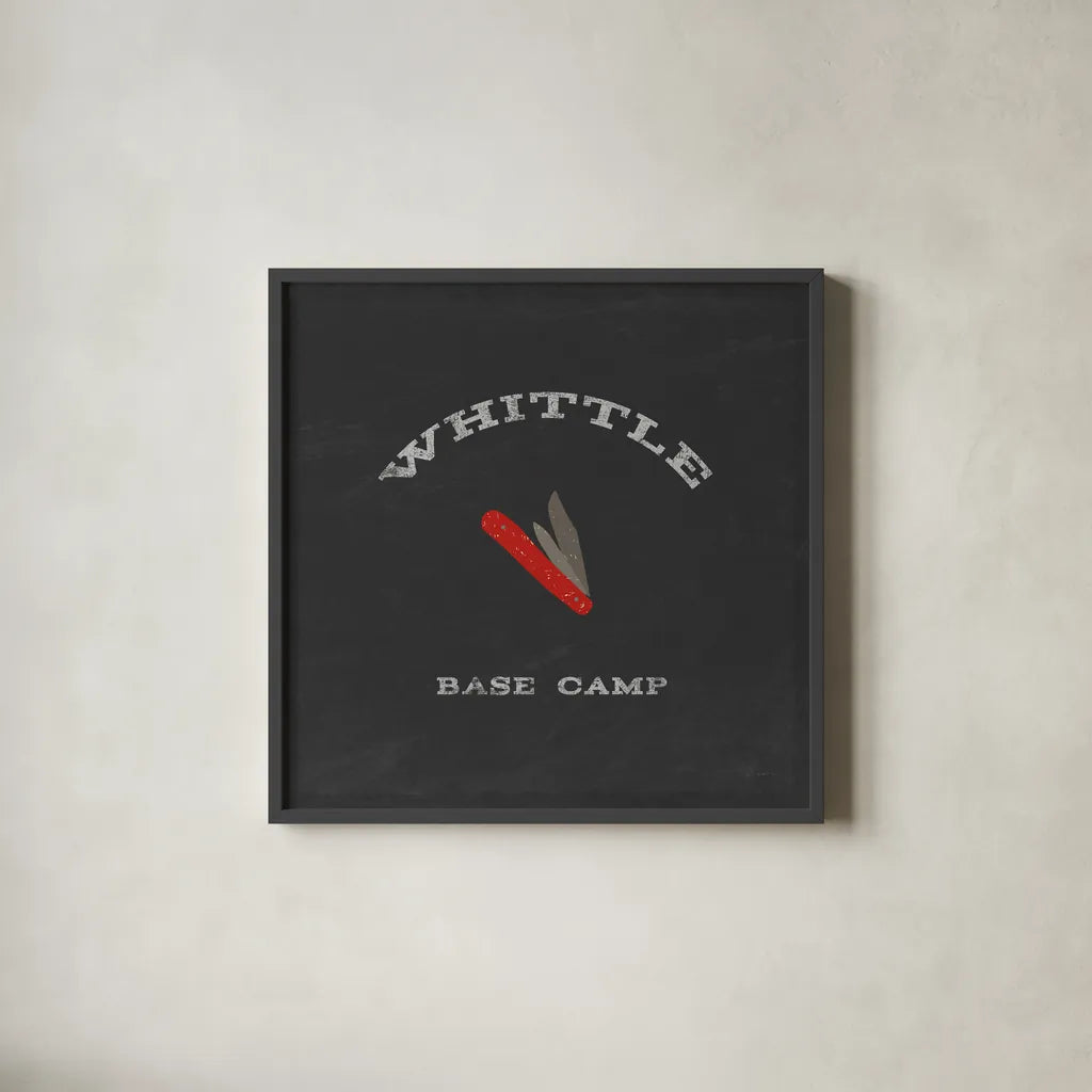 Cabin Life XIII by Sue Schlabach. Shown in a sleek black glass frame for a contemporary gallery look. Available as an archival giclee rolled canvas, fine art paper, or poster print. SKU 47903a.