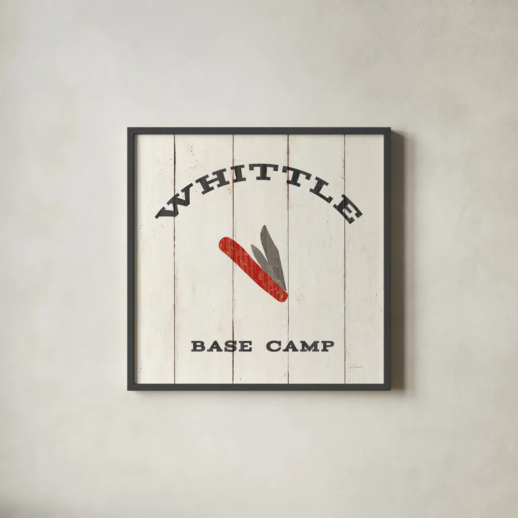 Cabin Life XIII Neutral by Sue Schlabach. Shown in a sleek black glass frame for a contemporary gallery look. Available as an archival giclee rolled canvas, fine art paper, or poster print. SKU 56248a.