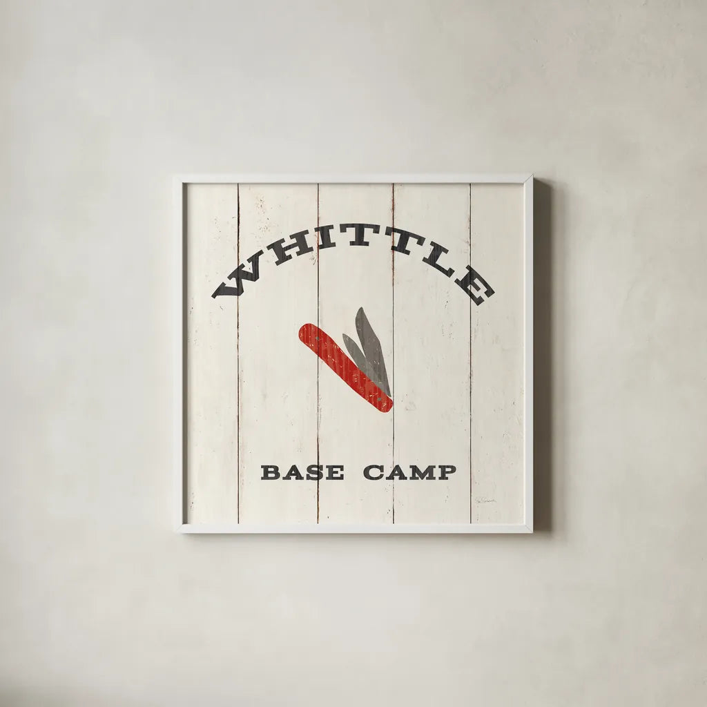 Cabin Life XIII Neutral by Sue Schlabach. Shown in a crisp white glass frame for a clean and minimalist style. Available as an archival giclee rolled canvas, fine art paper, or poster print. SKU 56248a.