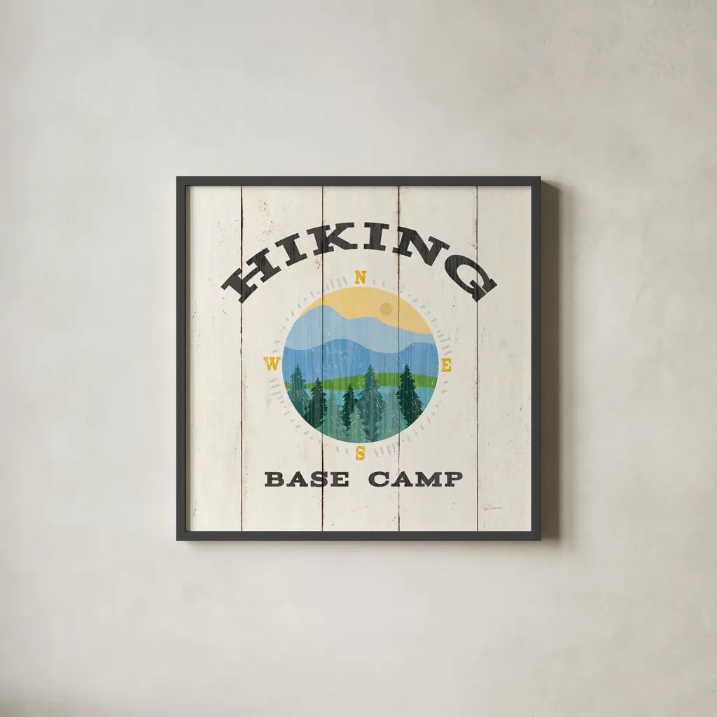 Cabin Life XV by Sue Schlabach. Shown in a sleek black glass frame for a contemporary gallery look. Available as an archival giclee rolled canvas, fine art paper, or poster print. SKU 72007a.