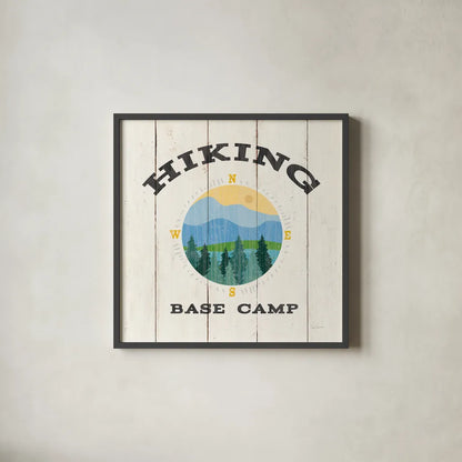 Cabin Life XV by Sue Schlabach. Shown in a sleek black glass frame for a contemporary gallery look. Available as an archival giclee rolled canvas, fine art paper, or poster print. SKU 72007a.