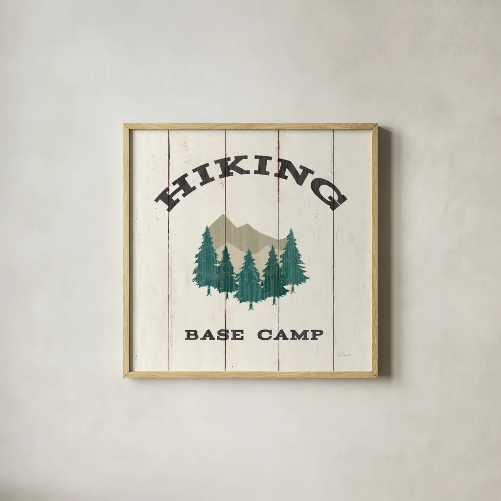 Cabin Life XV Neutral by Sue Schlabach. Shown in a natural wood glass frame for a timeless modern aesthetic. Available as an archival giclee rolled canvas, fine art paper, or poster print. SKU 72069a.