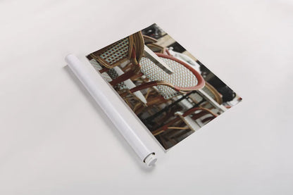 Cafe in Paris I by Sue Schlabach. shown as a rolled paper print. Available as archival giclee rolled canvas, fine art paper, or poster print. SKU 34158i.