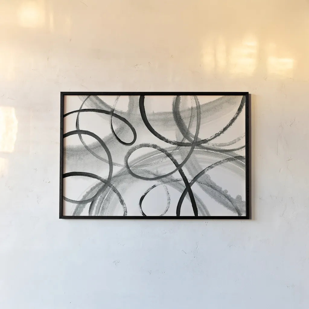 Calligraphia by Sue Schlabach. shown as a paper print in a black flame. Available as a archival giclee rolled canvas, fine art paper, or poster print. SKU 30541i.