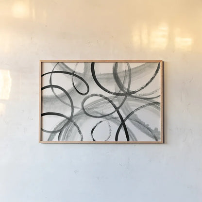 Calligraphia by Sue Schlabach. shown as a paper print in a natural frame. Available as a archival giclee rolled canvas, fine art paper, or poster print. SKU 30541i.