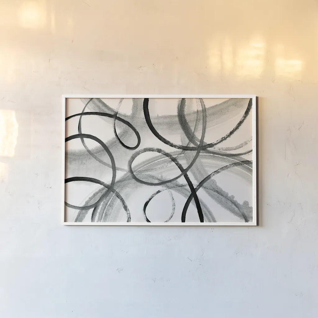 Calligraphia by Sue Schlabach. shown as a paper print in a white frame. Available as a archival giclee rolled canvas, fine art paper, or poster print. SKU 30541i.