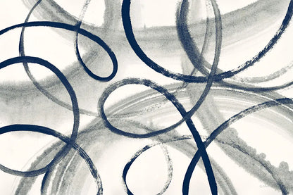 Calligraphia with Navy by Sue Schlabach. SKU 32396i. Archival Giclee Fine art print for wall decor.