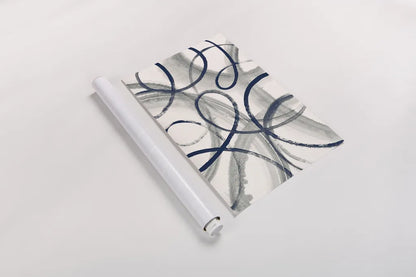 Calligraphia with Navy by Sue Schlabach. shown as a rolled paper print. Available as archival giclee rolled canvas, fine art paper, or poster print. SKU 32396i.