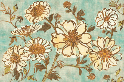 Camilles Garden I Blue by Sue Schlabach. SKU 36713i. Archival Giclee Fine art print for wall decor.