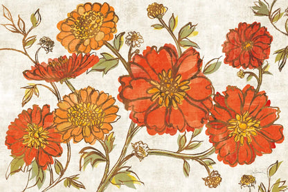 Camilles Garden I Tangerine by Sue Schlabach. SKU 36714i. Archival Giclee Fine art print for wall decor.