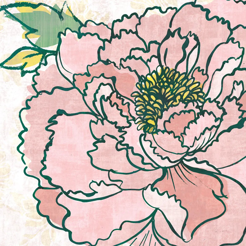Camilles Peony Pink by Sue Schlabach. SKU 55550a. Archival Giclee Fine art print for wall decor.