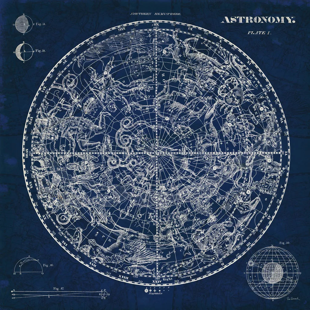 Celestial Blueprint by Sue Schlabach. SKU 11937a. Archival Giclee Fine art print for wall decor.