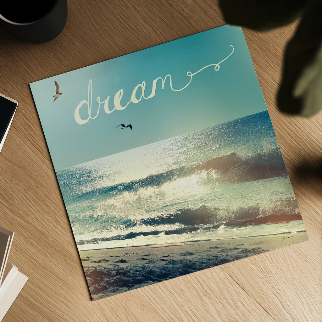 Coastline Waves by Sue Schlabach. Shown as a detailed flat fine art print, highlighting archival giclee quality. Available as an archival giclee rolled canvas, fine art paper, or poster print. SKU 14575a.