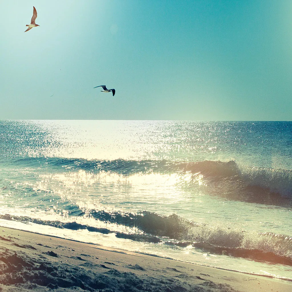 Coastline Waves no Word by Sue Schlabach. SKU 33117a. Archival Giclee Fine art print for wall decor.