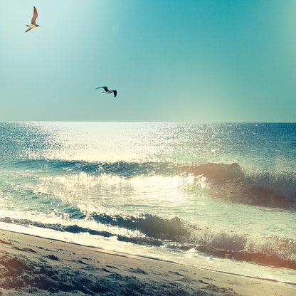 Coastline Waves no Word by Sue Schlabach. SKU 33117a. Archival Giclee Fine art print for wall decor.