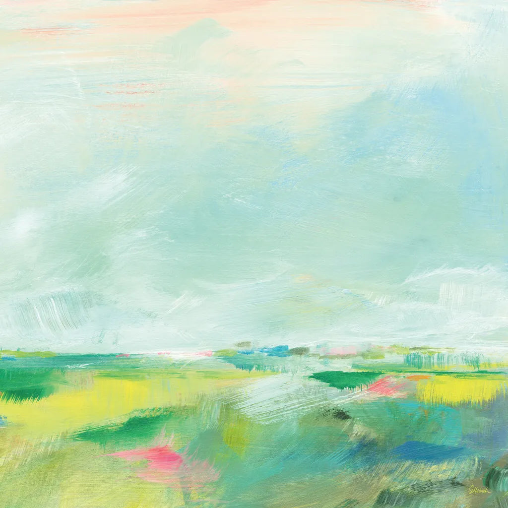 Colorful Horizon Square II by Sue Schlabach. SKU 63753a. Archival Giclee Fine art print for wall decor.