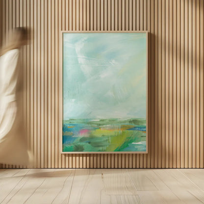 Colorful Horizon Vertical Crop I by Sue Schlabach. shown as over sized large wall art. Available as an archival giclee rolled canvas, fine art paper, or poster print. SKU 63749h.