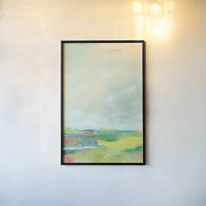 Colorful Horizon Vertical Crop II by Sue Schlabach. shown as a paper print in a black flame. Available as a archival giclee rolled canvas, fine art paper, or poster print. SKU 63750h.