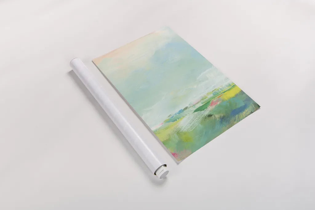 Colorful Horizon Vertical Crop III by Sue Schlabach. shown as a rolled paper print. Available as archival giclee rolled canvas, fine art paper, or poster print. SKU 63751h.