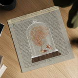 Coral Under Glass Newsprint III by Sue Schlabach. Shown as a detailed flat fine art print, highlighting archival giclee quality. Available as an archival giclee rolled canvas, fine art paper, or poster print. SKU 44733a.