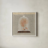 Coral Under Glass Newsprint III by Sue Schlabach. Shown in a crisp white glass frame for a clean and minimalist style. Available as an archival giclee rolled canvas, fine art paper, or poster print. SKU 44733a.