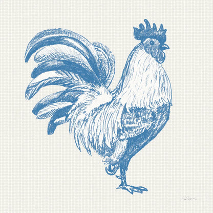 Cottage Rooster I by Sue Schlabach. SKU 75701a. Archival Giclee Fine art print for wall decor.