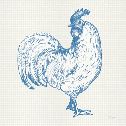 Cottage Rooster III by Sue Schlabach. SKU 75703a. Archival Giclee Fine art print for wall decor.