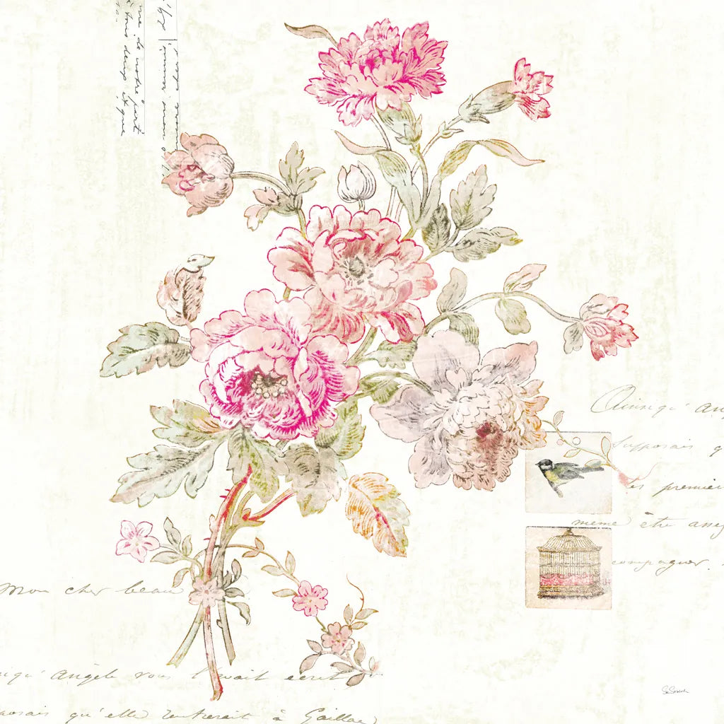 Cottage Roses II by Sue Schlabach. SKU 31597a. Archival Giclee Fine art print for wall decor.