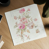 Cottage Roses II by Sue Schlabach. Shown as a detailed flat fine art print, highlighting archival giclee quality. Available as an archival giclee rolled canvas, fine art paper, or poster print. SKU 31597a.