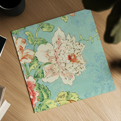 Cottage Roses IV Bright by Sue Schlabach. Shown as a detailed flat fine art print, highlighting archival giclee quality. Available as an archival giclee rolled canvas, fine art paper, or poster print. SKU 31602a.