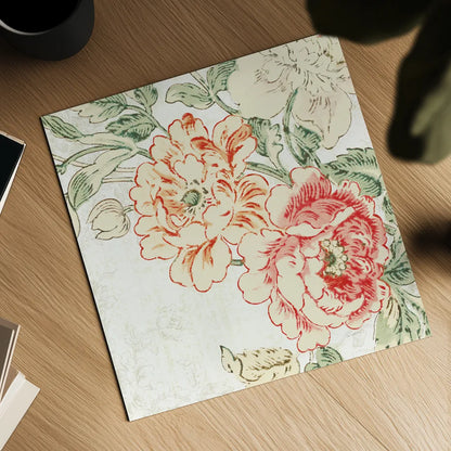 Cottage Roses V by Sue Schlabach. Shown as a detailed flat fine art print, highlighting archival giclee quality. Available as an archival giclee rolled canvas, fine art paper, or poster print. SKU 31615a.