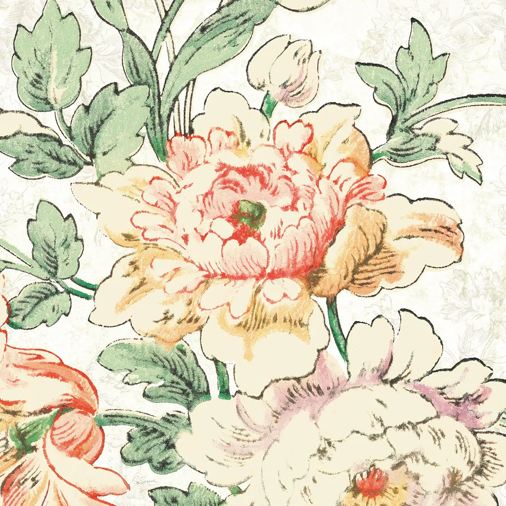 Cottage Roses VI by Sue Schlabach. SKU 31616a. Archival Giclee Fine art print for wall decor.